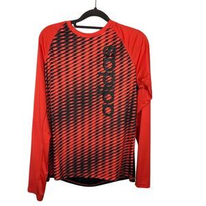 Adidas Boys XL 18 Long Sleeve Orange Black Active Top Sports Soccer